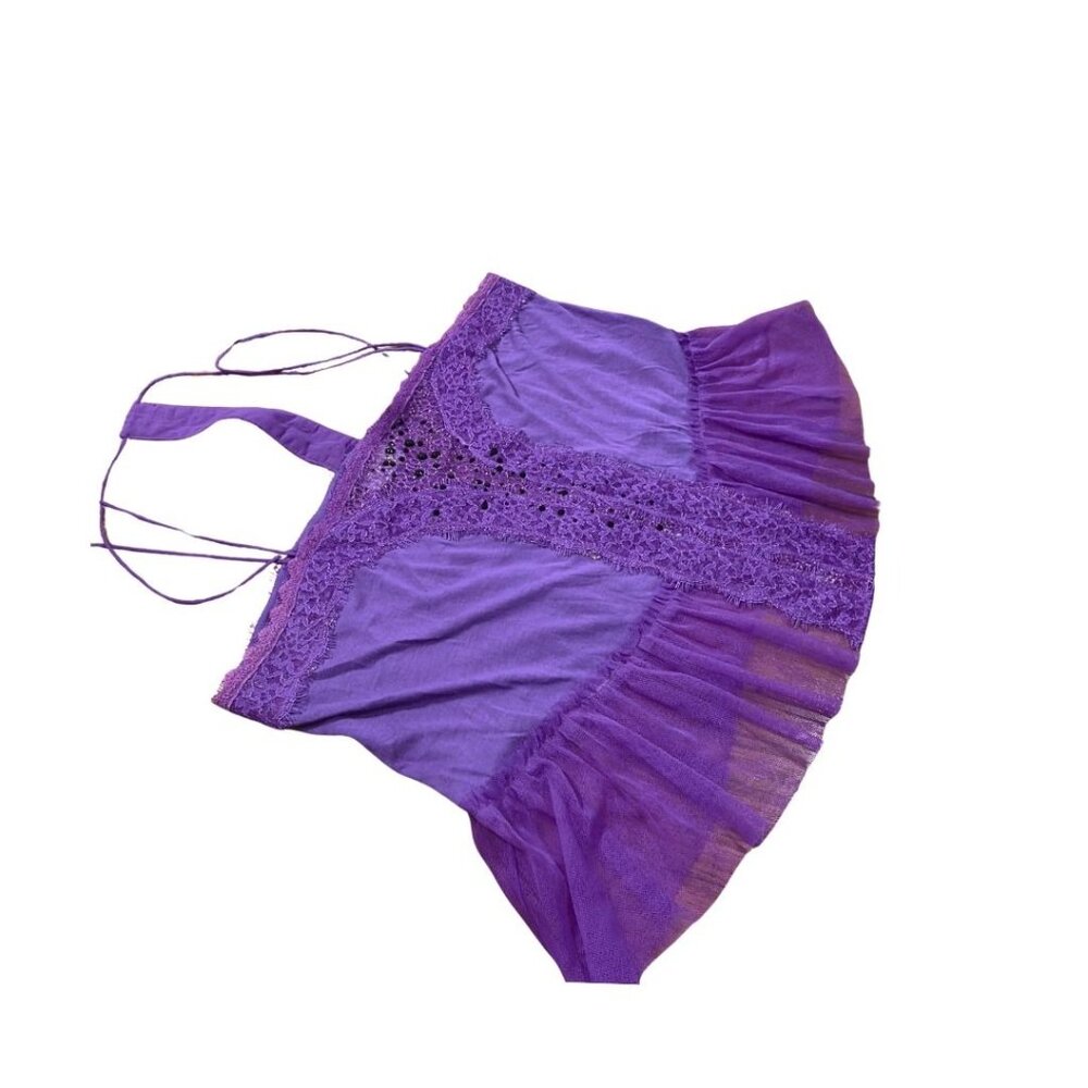 Free People Sweet Escape Camisole Fairy Purple Lace Large Rave Whimsigoth Y2K - Picture 9 of 9